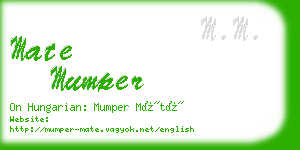 mate mumper business card